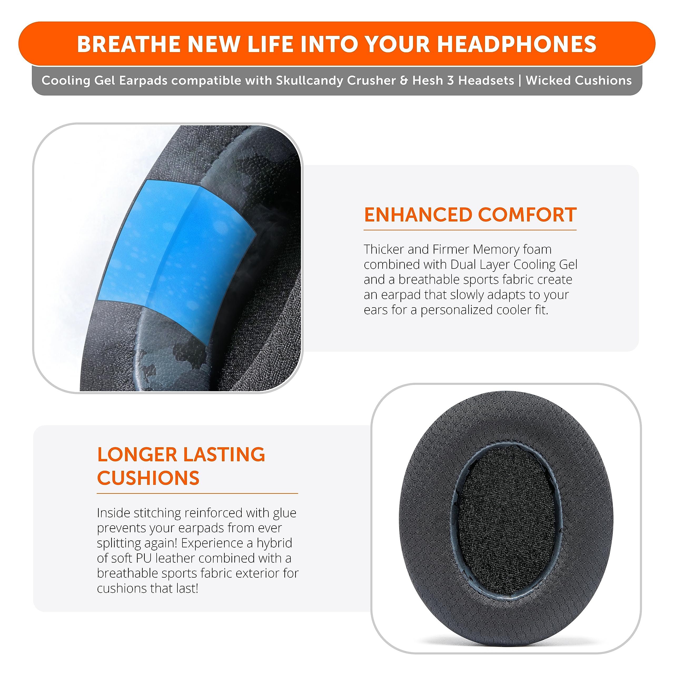 Foto 4 | Almohadillas De Repuesto Wc Freeze Crusher Para Skullcandy - Venta Internacional.