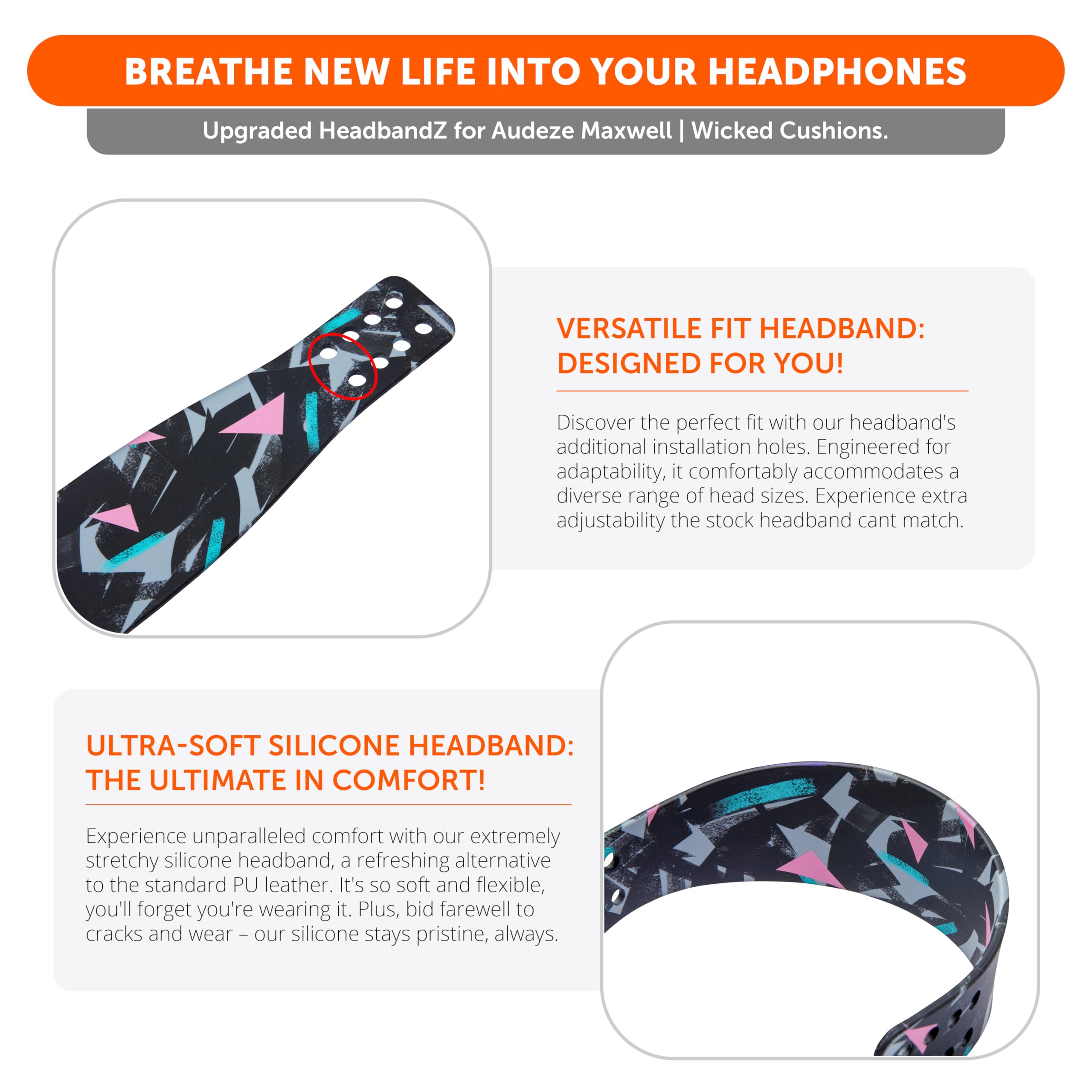 Foto 5 pulgar | Diadema Wicked Cushions Wc Headbandz Maxwell Silicone Black - Venta Internacional.