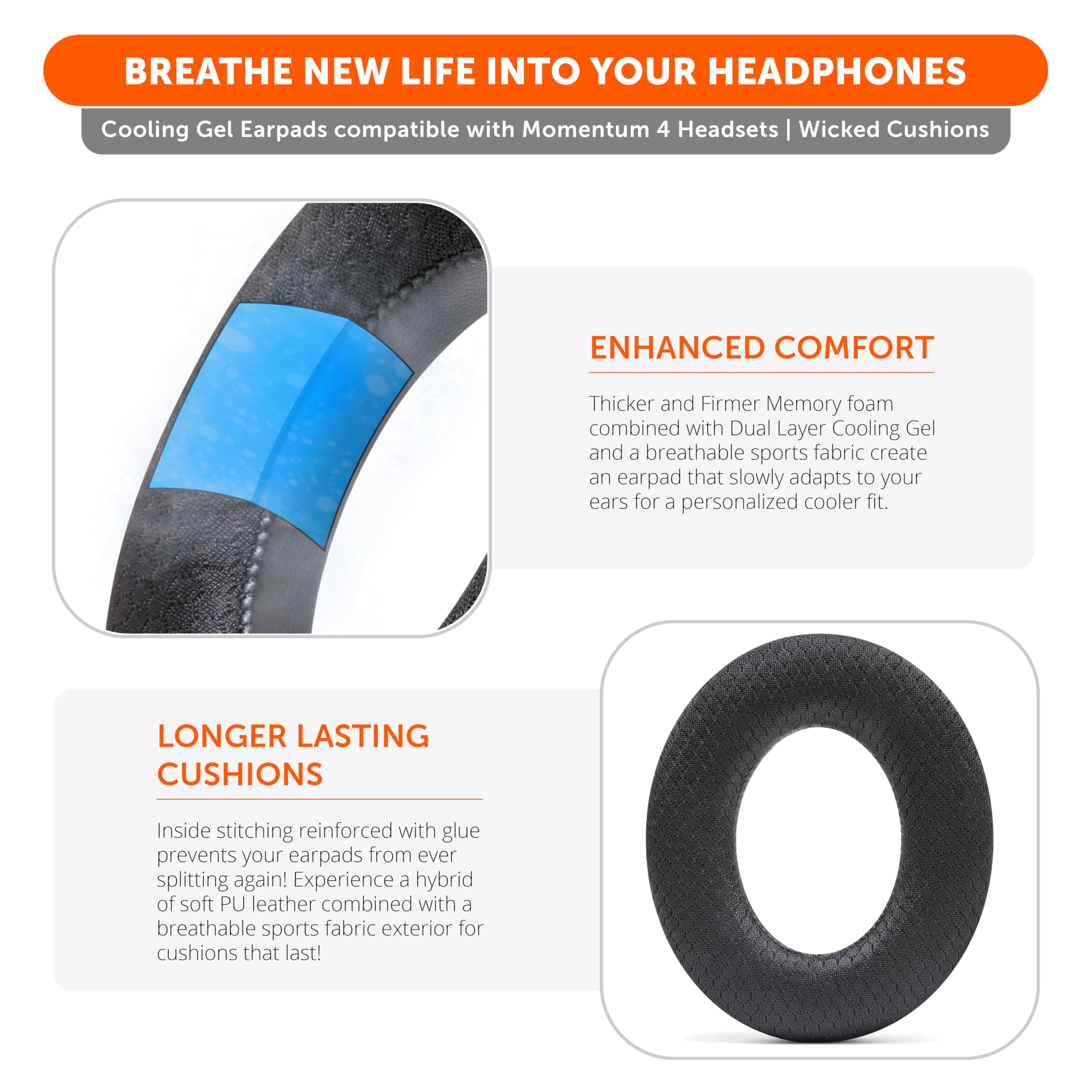 Foto 5 pulgar | Gel Refrigerante Earpads Wc Freeze Momentum 4 Para Sennheiser - Venta Internacional.