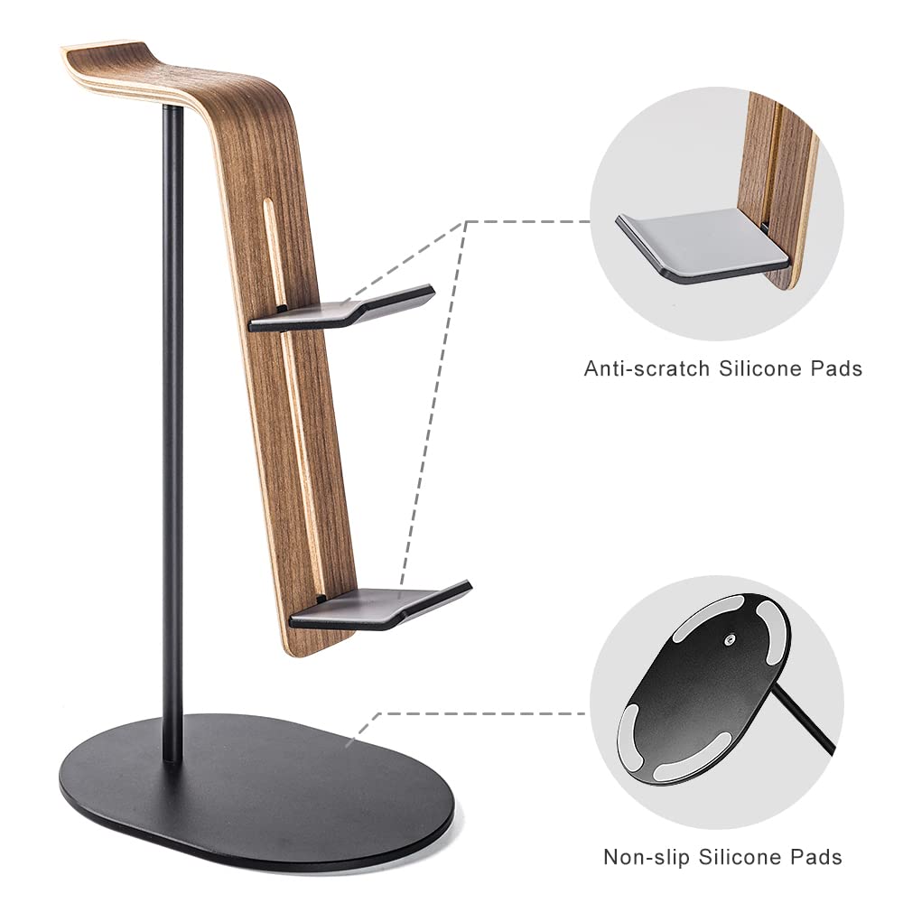 Foto 5 | Soporte Para Mando Y Auriculares Qincoon De Aluminio/madera Ps5/ps4/xbox - Venta Internacional.