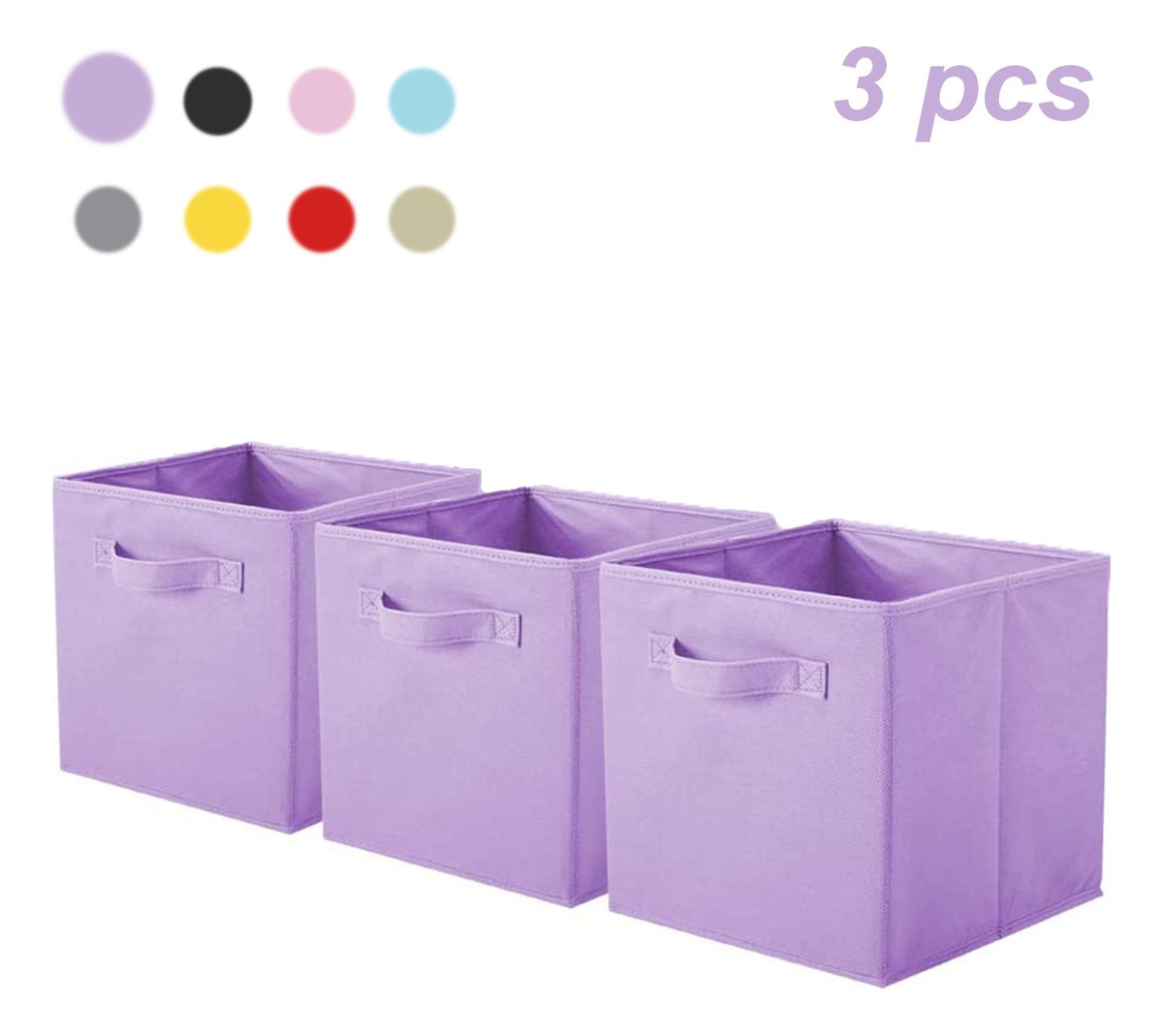 Foto 2 pulgar | Cajas De Almacenamiento De Organizadora Tela Plegables/3pcs, Purpura