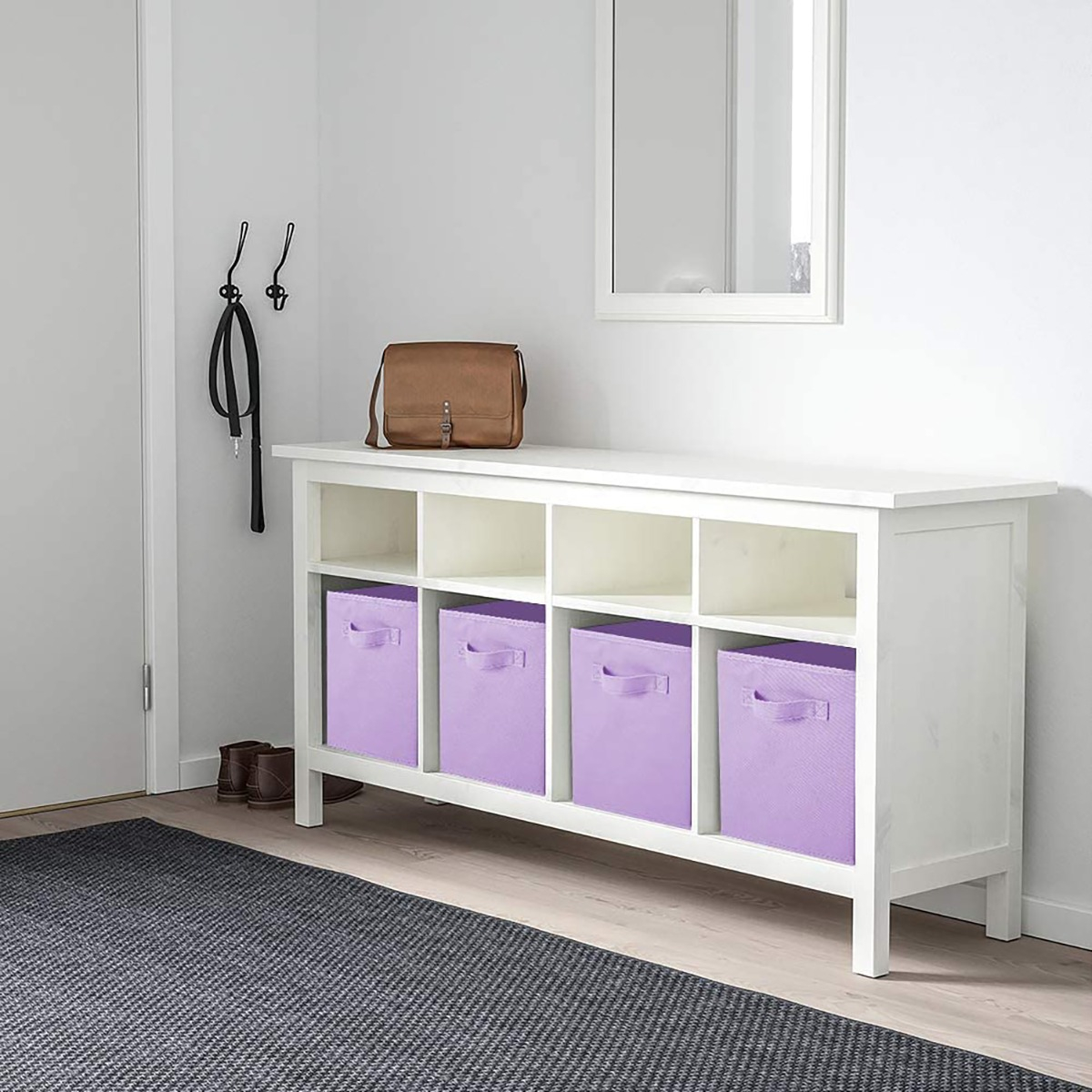 Foto 3 | Cajas De Almacenamiento De Organizadora Tela Plegables/3pcs, Purpura