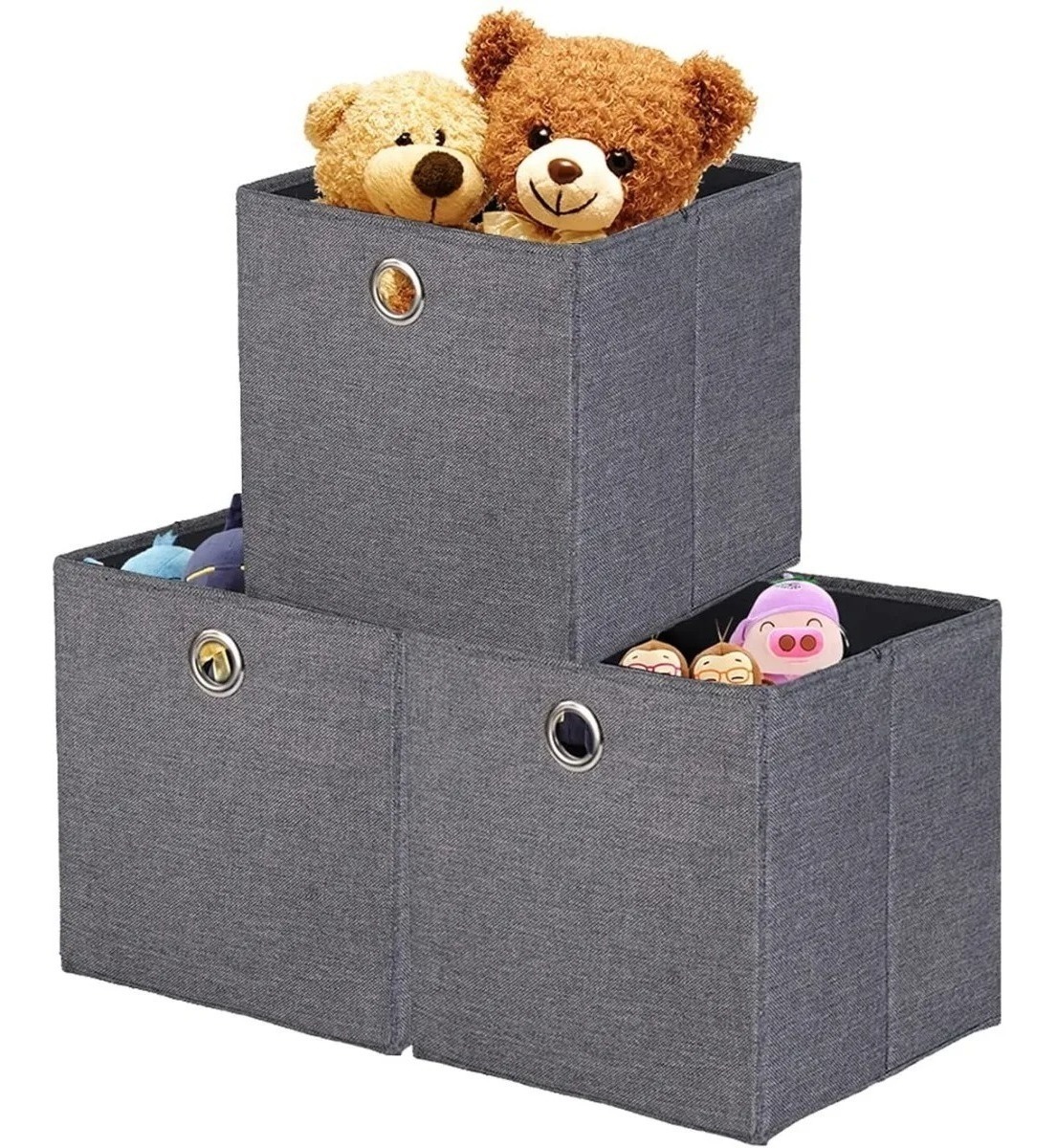 Caja Cubo Organizador, Almacena Ropa, Objetos, Closet, 1 Pza, Gris