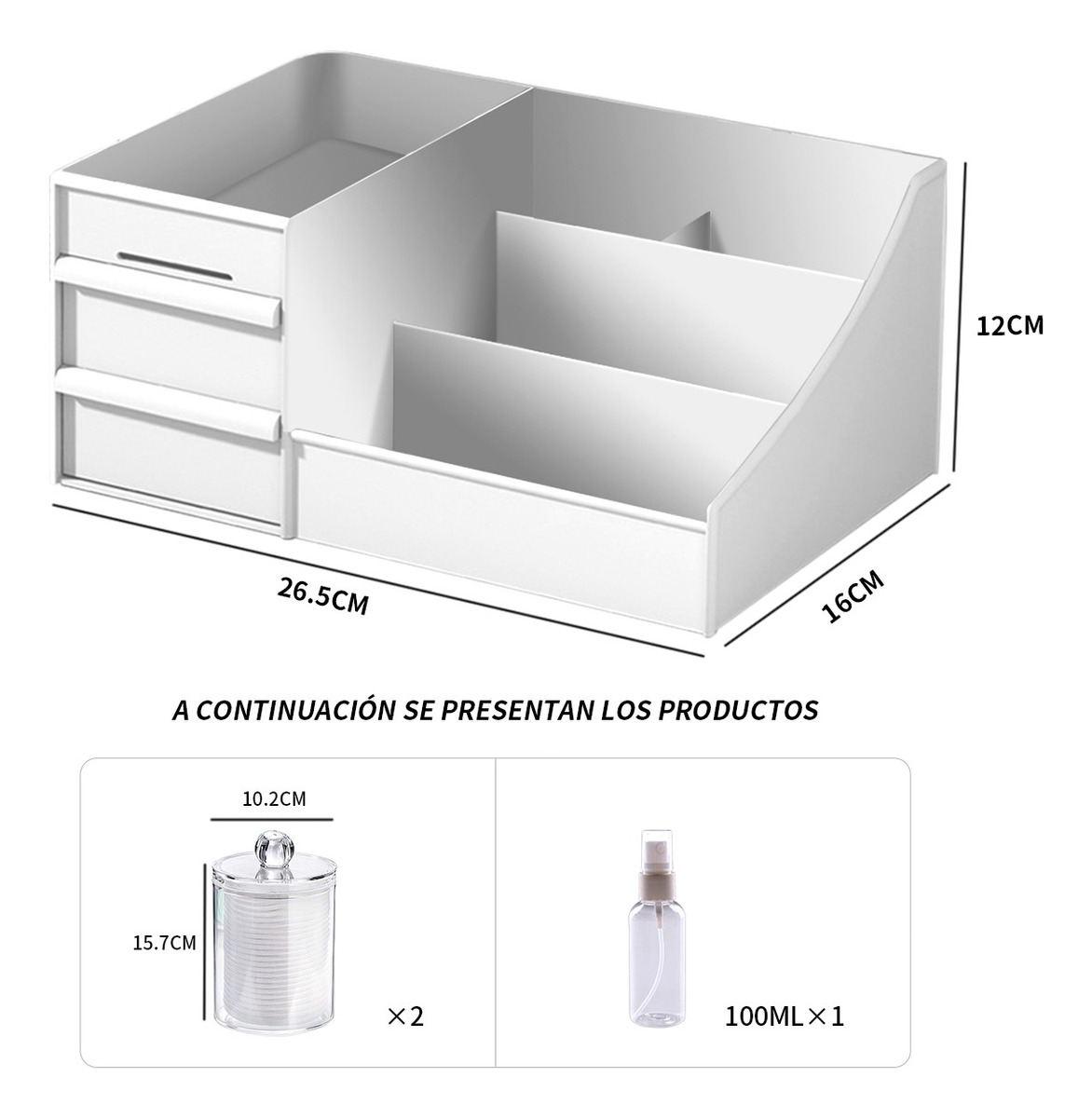 Foto 4 pulgar | Caja Organizadora Maquillaje Con Gavetas De Multifuncional, Blanco