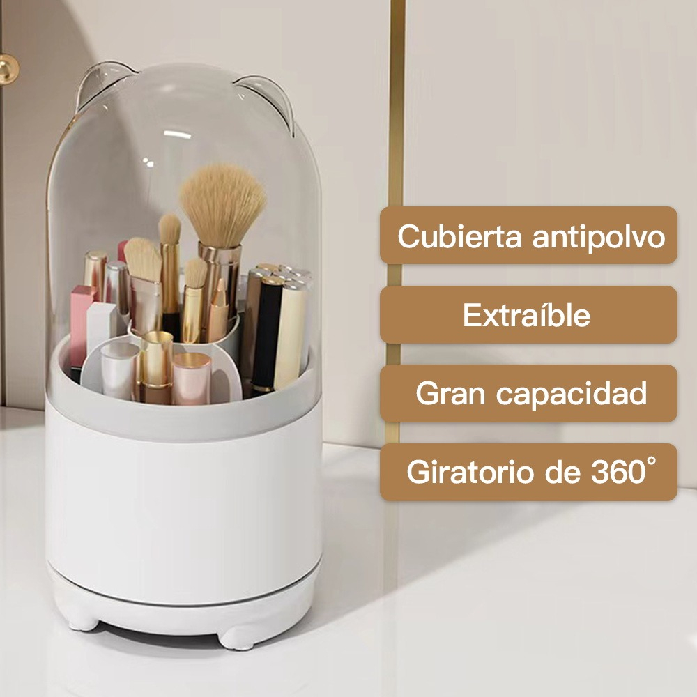 Foto 4 pulgar | Organizador de Cosméticos Wünd Blanco Giratoria con Tapa Antipolvo