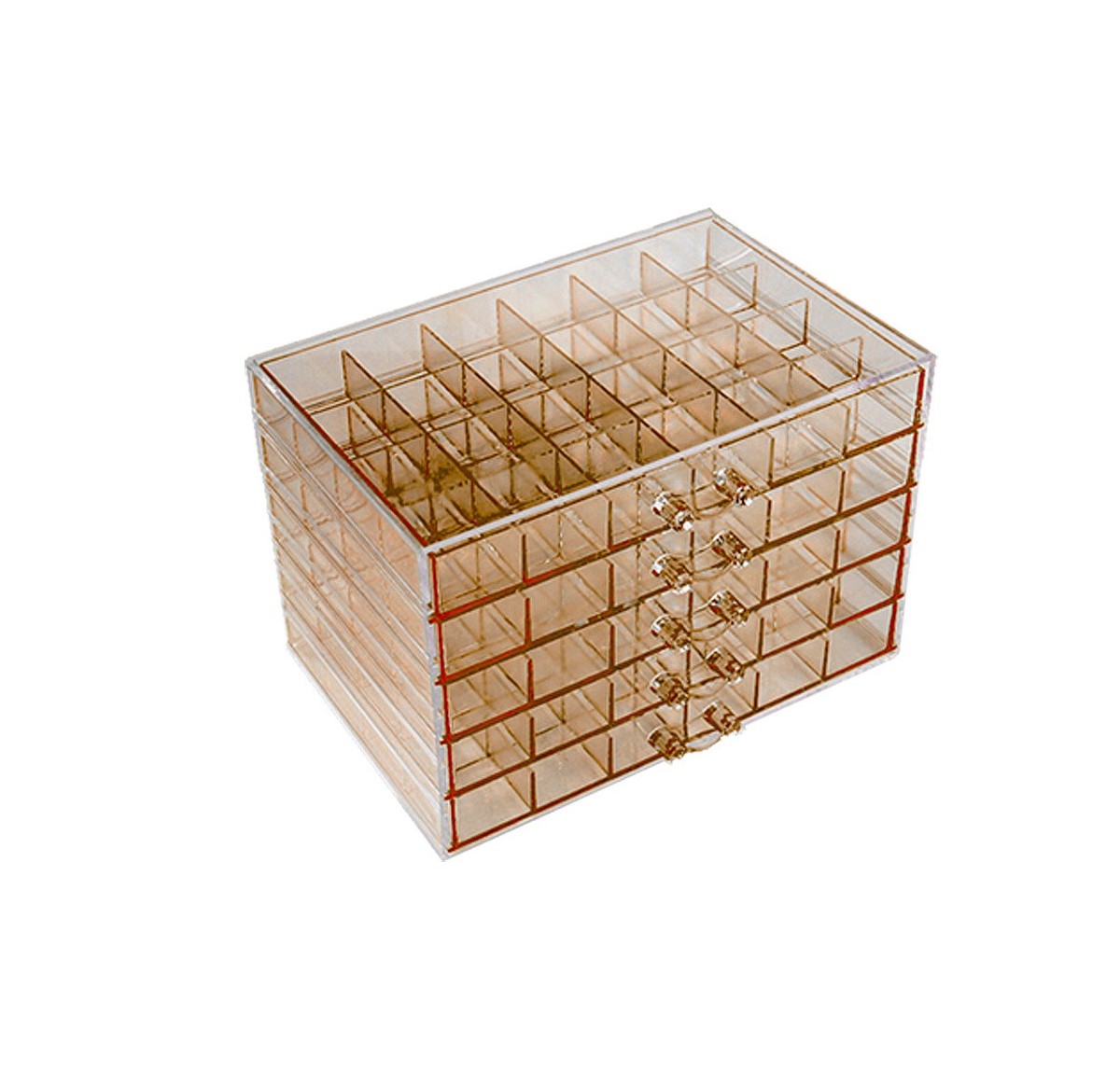 Caja Organizadora de Acrílico Wünd Marrón para Decoración de Uñas