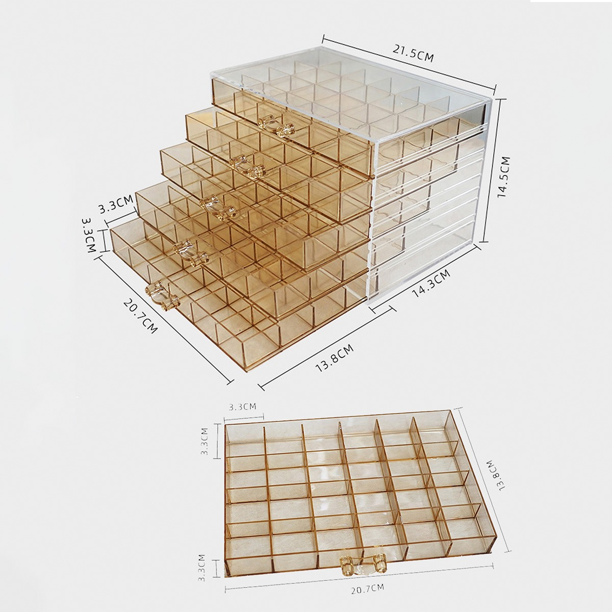 Foto 3 pulgar | Caja Organizadora de Acrílico Wünd Marrón para Decoración de Uñas