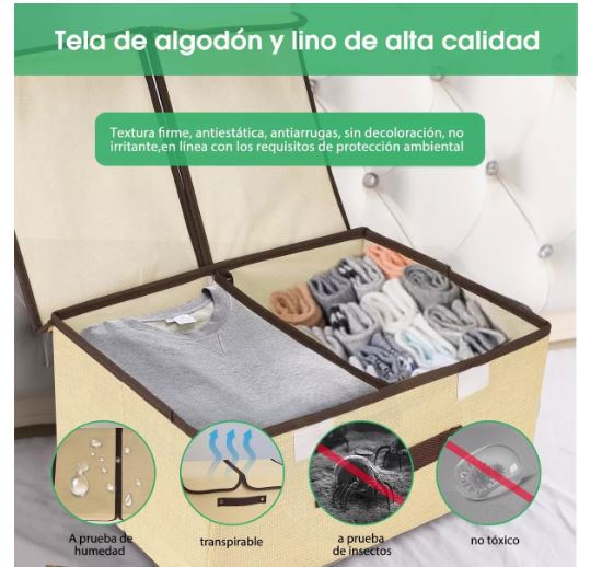 Foto 3 pulgar | Caja de Almacenamiento de Ropa Wünd Plegable Beige