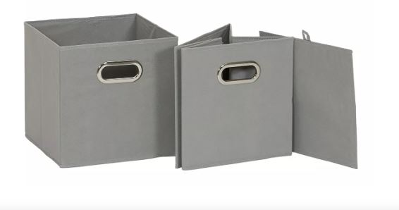 Cajas Organizadoras Wünd de Tela Plegables Gris 4 Piezas