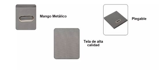 Foto 4 pulgar | Cajas Organizadoras Wünd de Tela Plegables Gris 4 Piezas