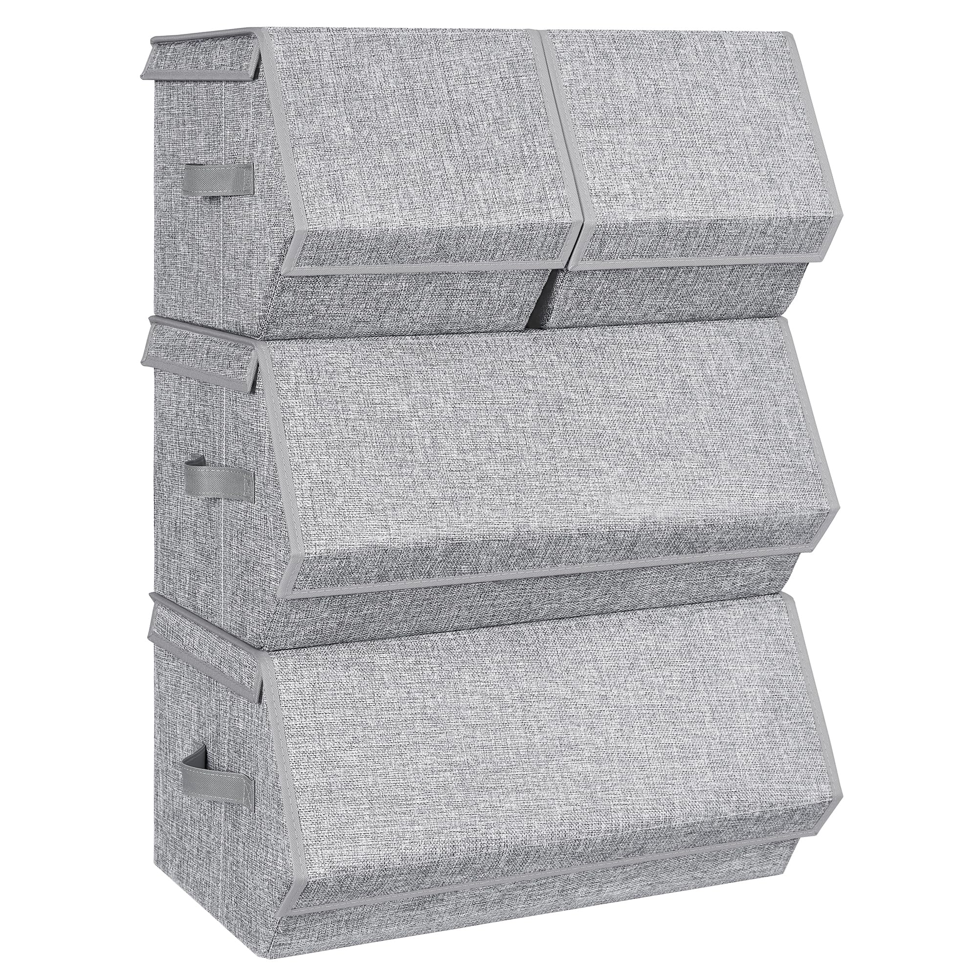 Set De 4 Cubos Plegables Para Dormitorio Songmics, Color Gris