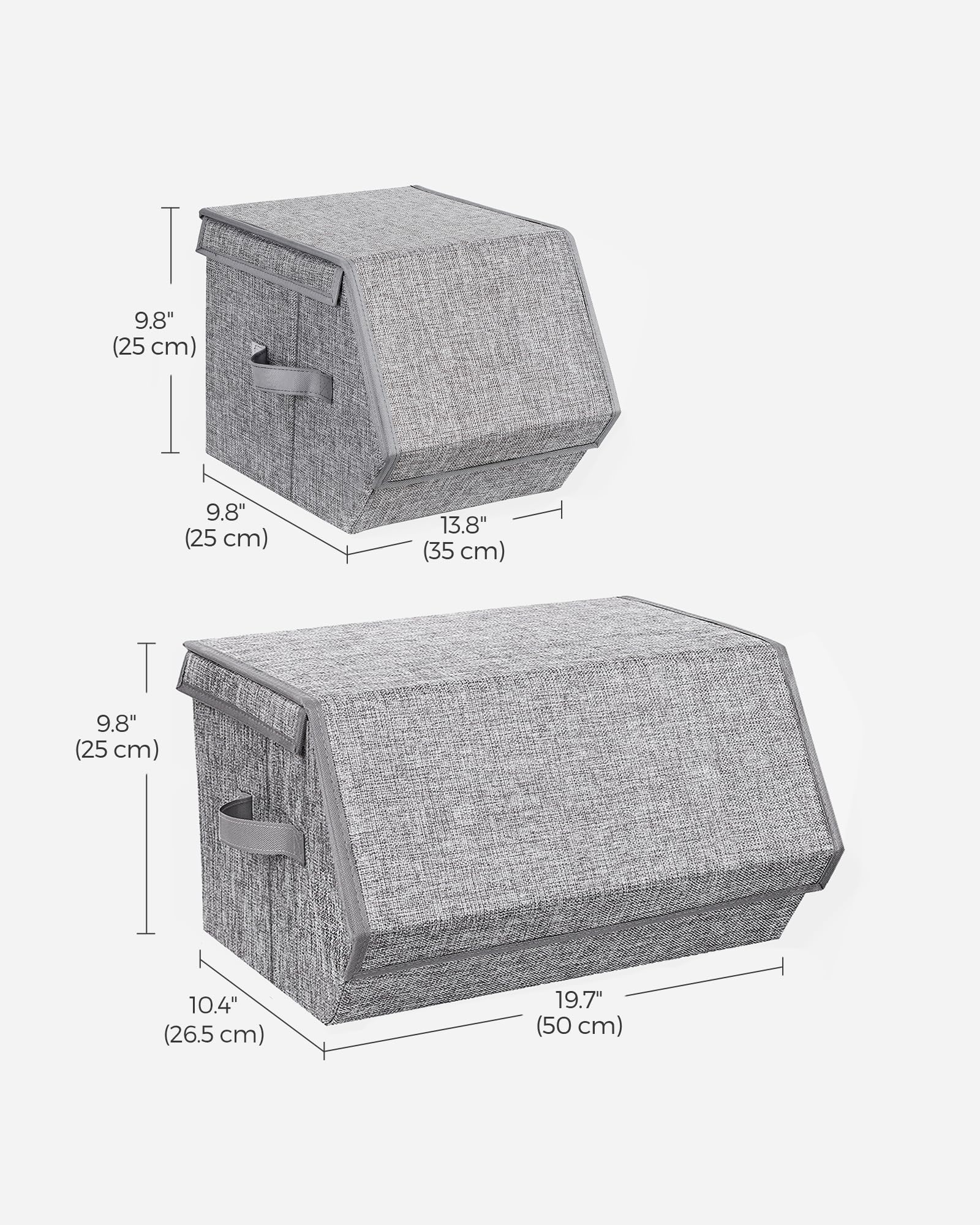 Foto 7 | Set De 4 Cubos Plegables Para Dormitorio Songmics, Color Gris