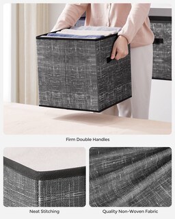 Foto 5 | Juego de 6 Cubos de Almacenamiento Songmics Classic Negro 33 x 33 cm