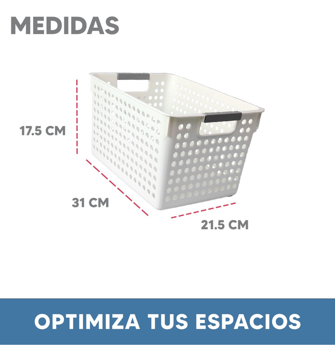 Foto 2 | Set 2 Canastas De Almacenamiento Jauz Improvement Color Blanco (j0430)