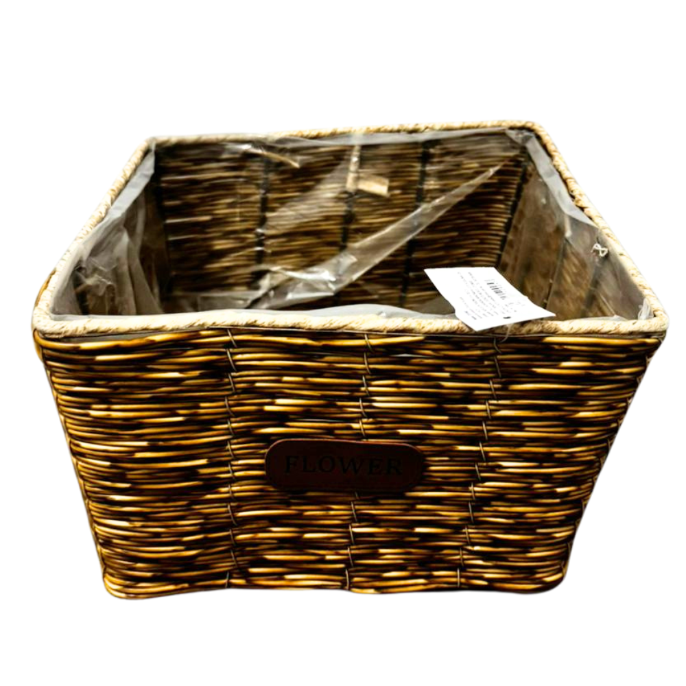 Foto 2 | Set 2 Cestas Organizadoras De Mimbre Caja De Decoración