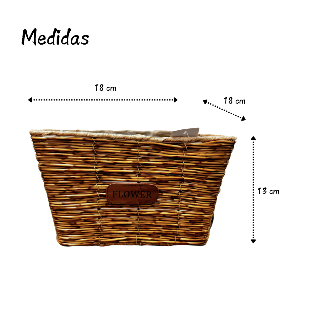 Foto 4 | Set 2 Cestas Organizadoras De Mimbre Caja De Decoración