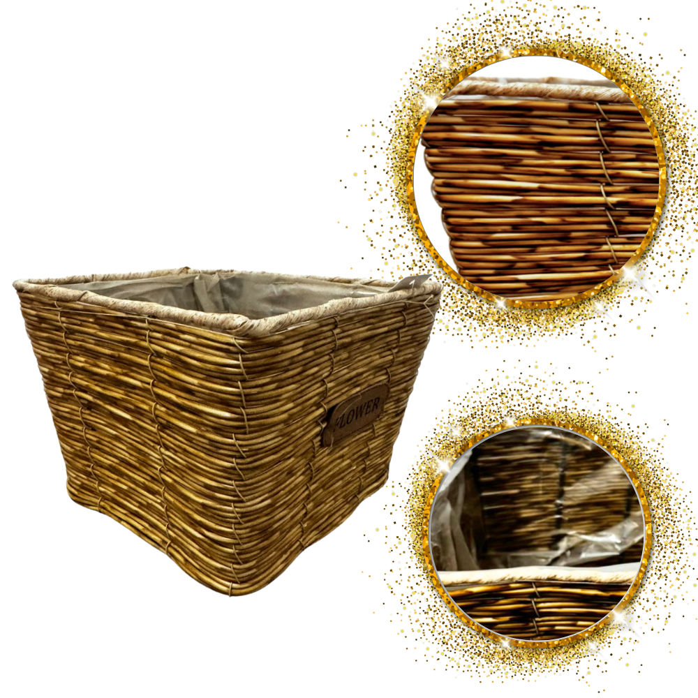 Foto 5 | Set 2 Cestas Organizadoras De Mimbre Caja De Decoración