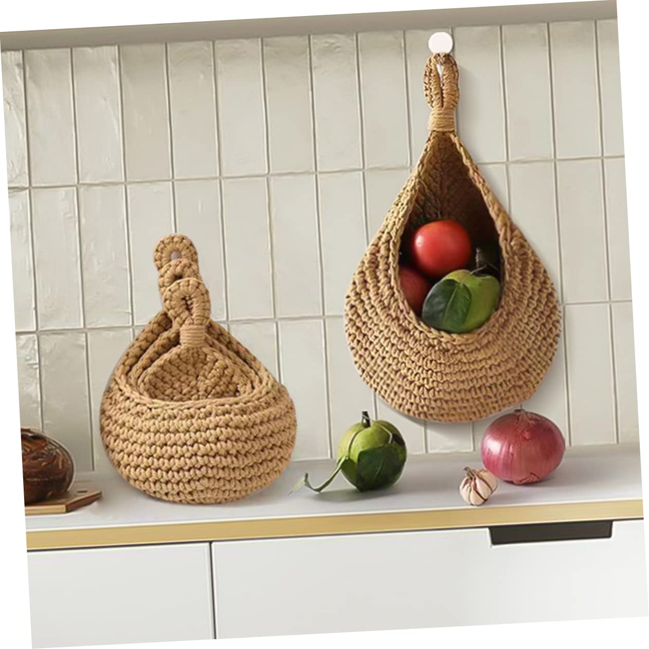 Foto 4 pulgar | Canasta de Pared Tejida Cesta de Almacenamiento para Colgar de Yute - Venta Internacional