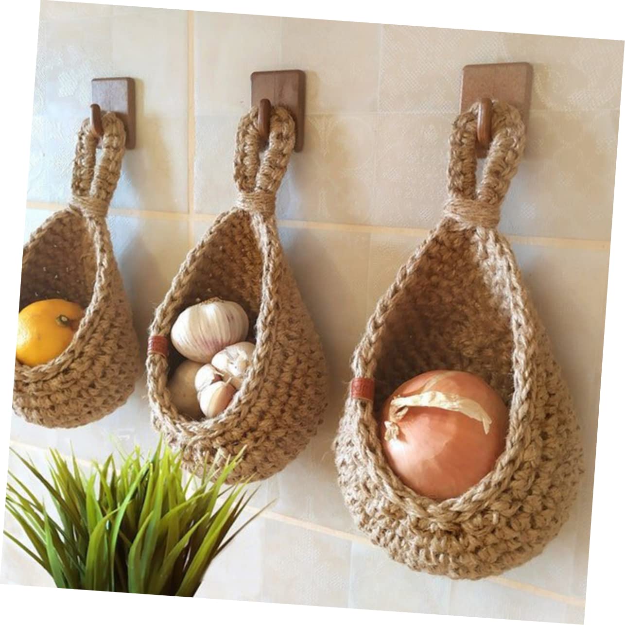 Foto 7 pulgar | Canasta de Pared Tejida Cesta de Almacenamiento para Colgar de Yute - Venta Internacional
