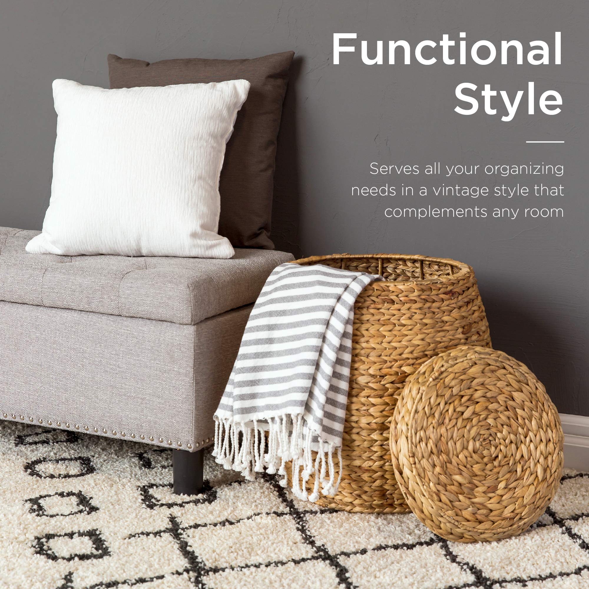 Foto 4 pulgar | Cesta De Almacenamiento Best Choice Products Vintage Hyacinth Natural - Venta Internacional.