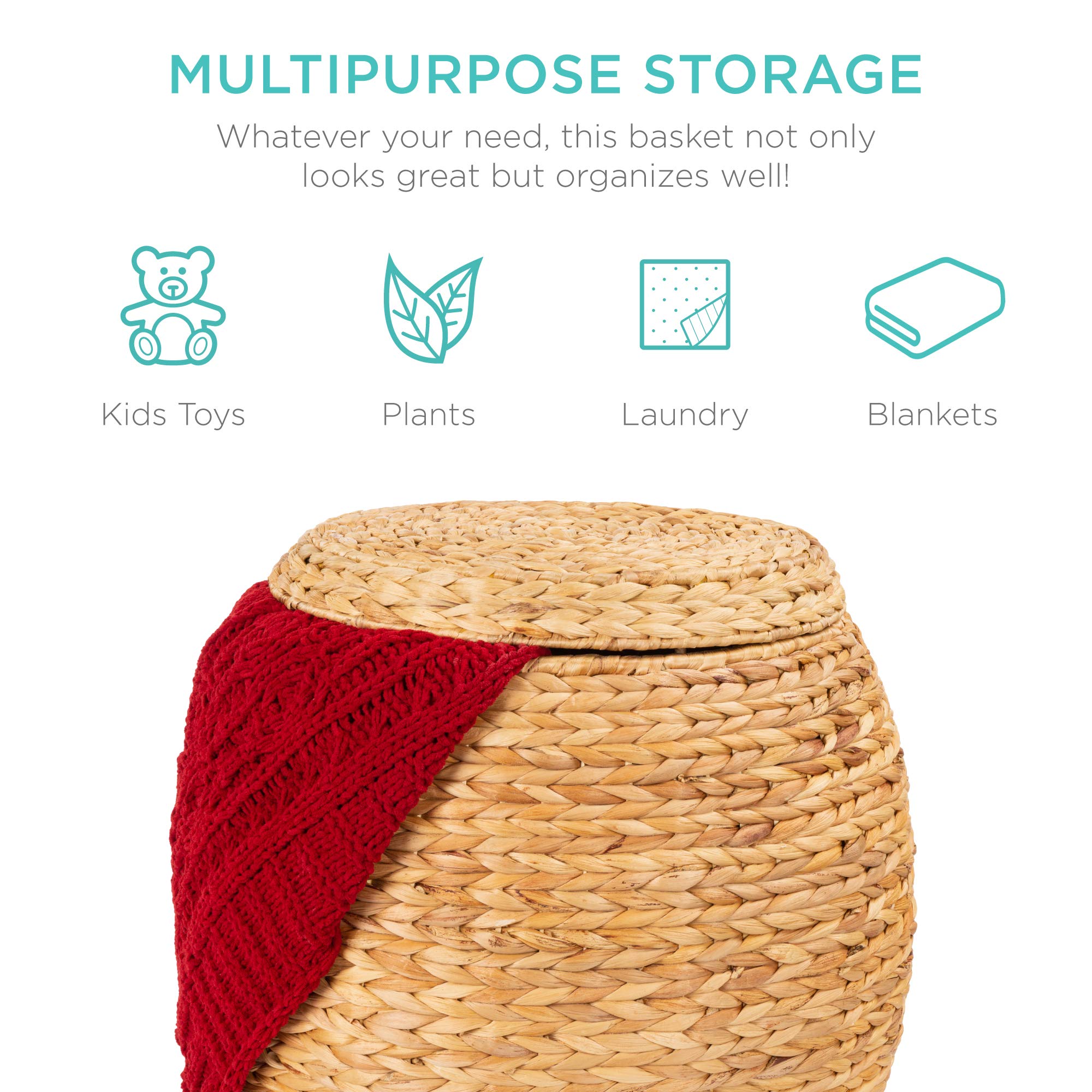 Foto 6 pulgar | Cesta De Almacenamiento Best Choice Products Vintage Hyacinth Natural - Venta Internacional.