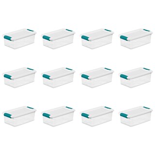 Foto 1 | Caja De Almacenamiento Sterilite De 6 Litros, Apilable, Transparente Y Blanca, Paquete De 12 - Venta Internacional.