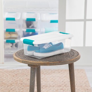 Foto 3 | Caja De Almacenamiento Sterilite De 6 Litros, Apilable, Transparente Y Blanca, Paquete De 12 - Venta Internacional.