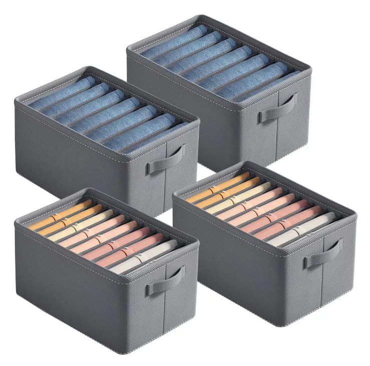 4 Cajas Organizadoras de Ropa Xtellar Gris