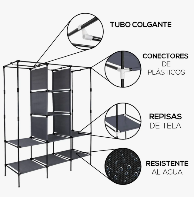 Foto 4 pulgar | Closet Xtellar Armable Azul