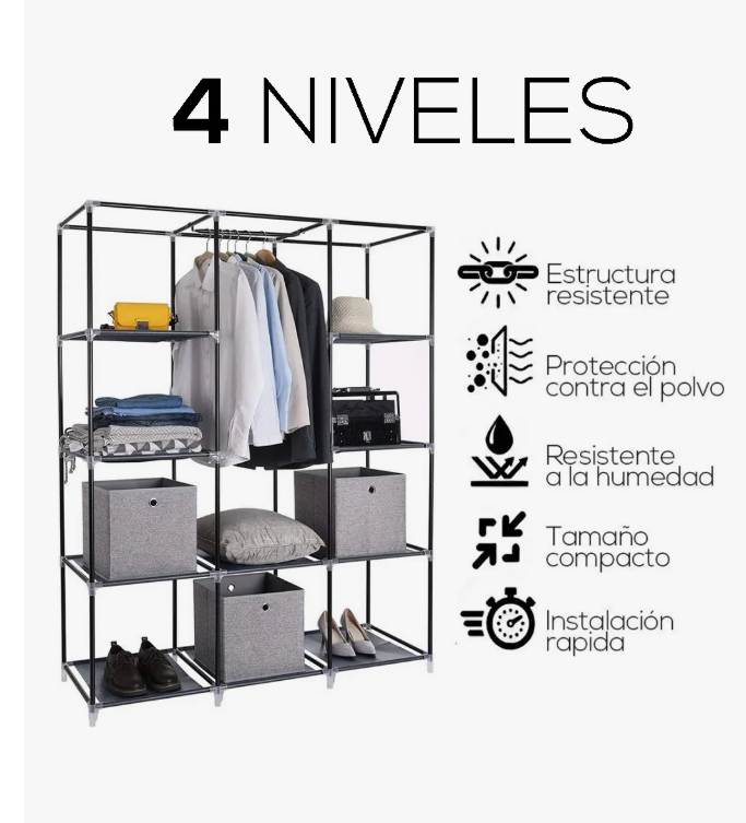 Foto 3 pulgar | Closet Xtellar Armable Negro