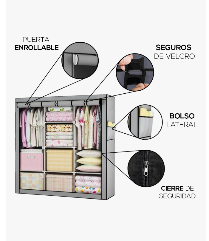 Foto 4 pulgar | Closet Xtellar Armable Gris