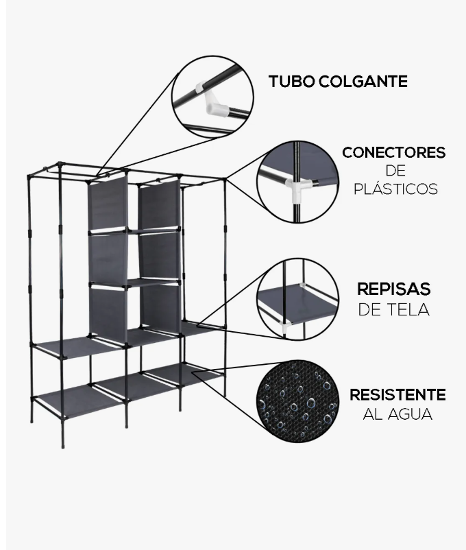Foto 5 pulgar | Closet Xtellar Armable Gris