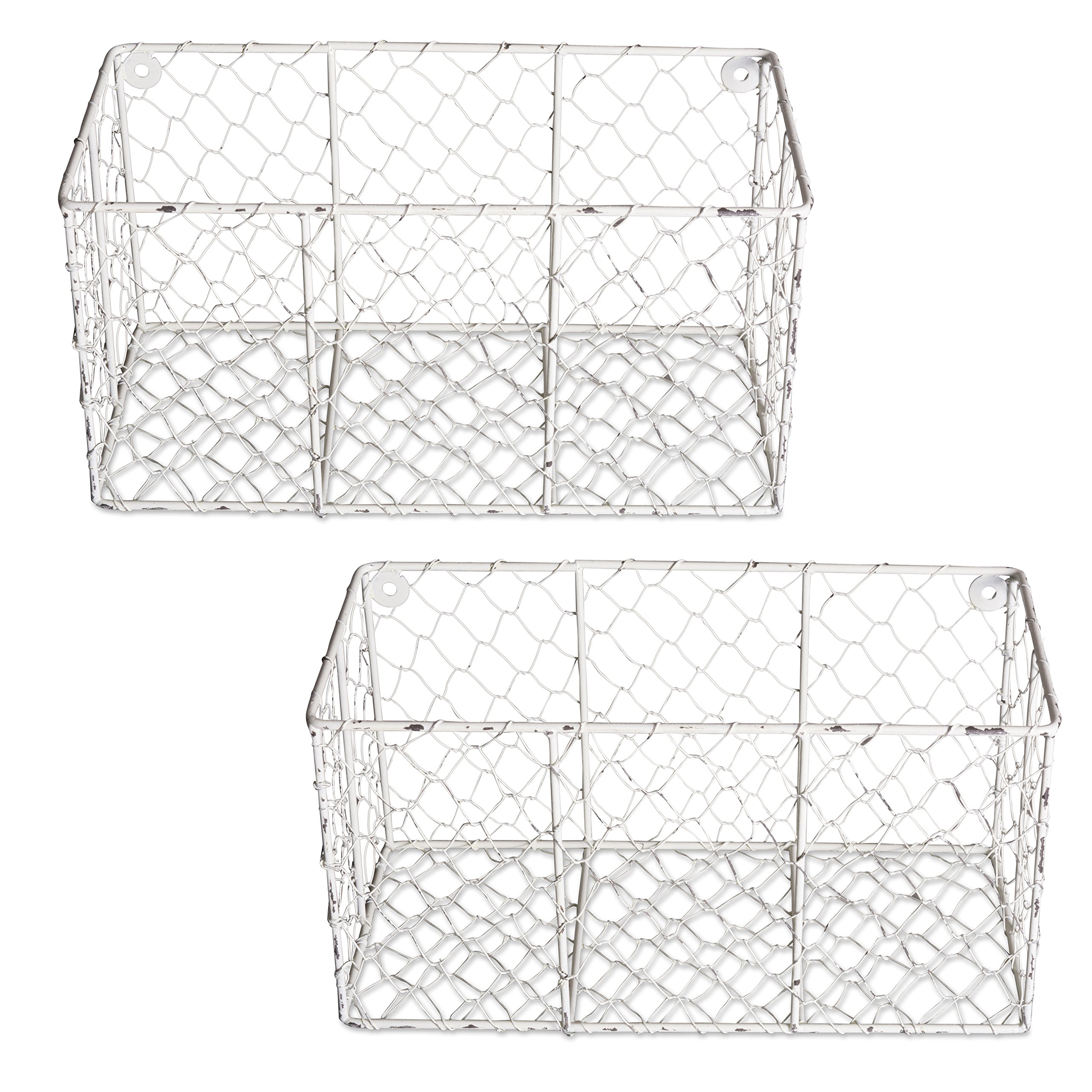Foto 2 pulgar | Cestas De Pared Dii Chicken Wire Collection Vintage White (2) - Venta Internacional.
