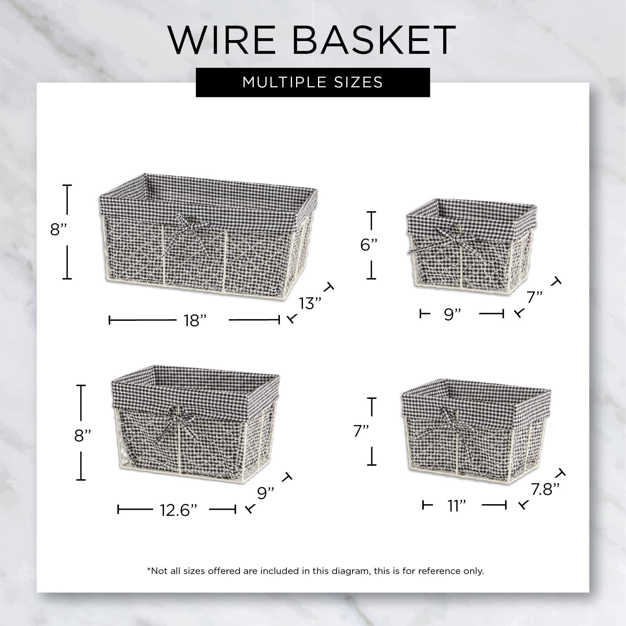 Foto 4 pulgar | Cestas De Almacenamiento Dii Farmhouse Chicken Wire Con Forro, Juego De 5 - Venta Internacional.