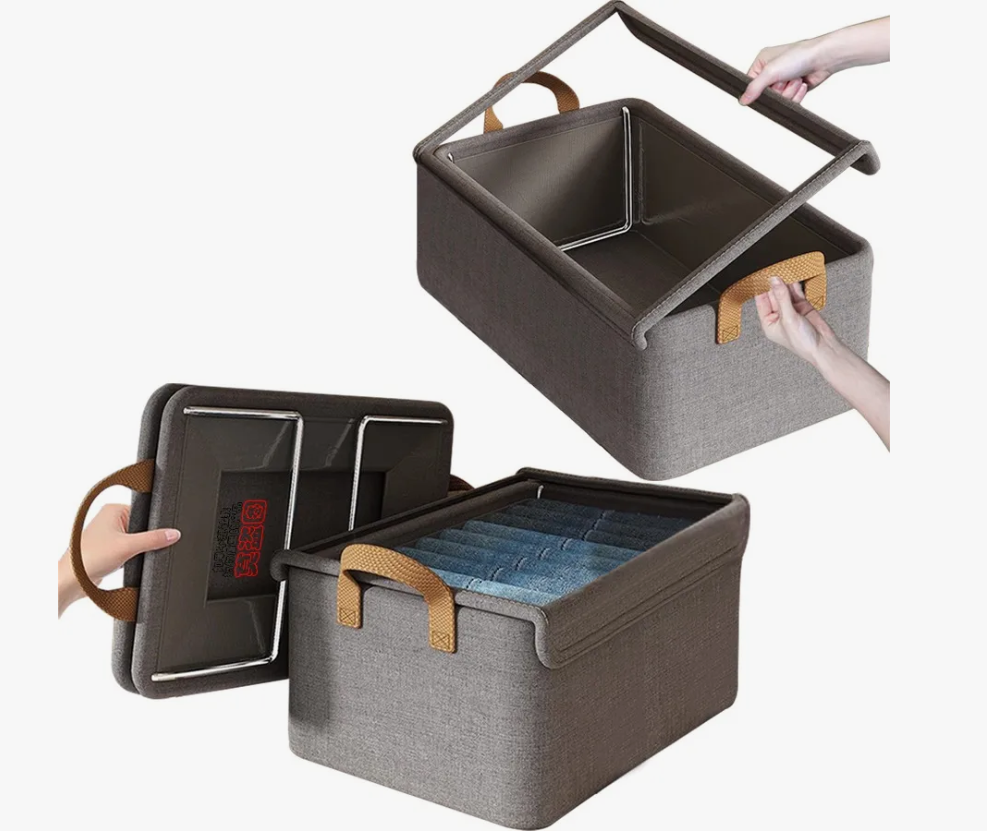 Foto 2 pulgar | Cajas Organizadoras De Tela Con Tapa Y Soporte De Acero 2pcs