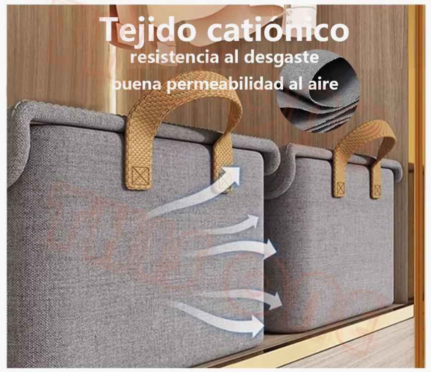 Foto 5 pulgar | Cajas Organizadoras De Tela Con Tapa Y Soporte De Acero 2pcs