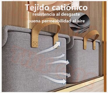 Foto 4 | Cajas Organizadoras De Tela Con Tapa Y Soporte De Acero 2pcs