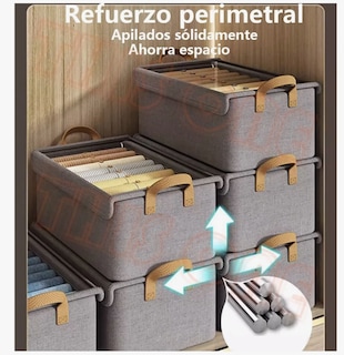 Foto 5 | Cajas Organizadoras De Tela Con Tapa Y Soporte De Acero 2pcs
