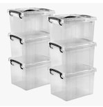 Cajas De Almacenamiento 6pz Transparentes 6 Litros