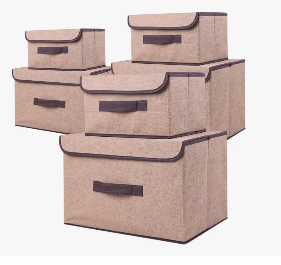 Foto 2 pulgar | 6 Cajas Almacenamiento De Tela Plegables Con Tapas Multiuso