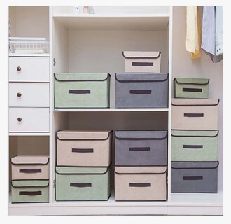 Foto 5 | 6 Cajas Almacenamiento De Tela Plegables Con Tapas Multiuso