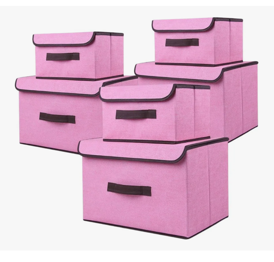 Foto 1 | 6 Cajas Almacenamiento De Tela Plegables Con Tapas Multiuso