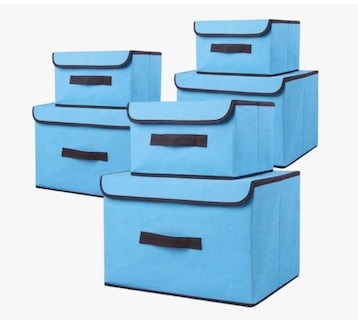 Foto 1 | 6 Cajas Almacenamiento De Tela Plegables Con Tapas Multiuso