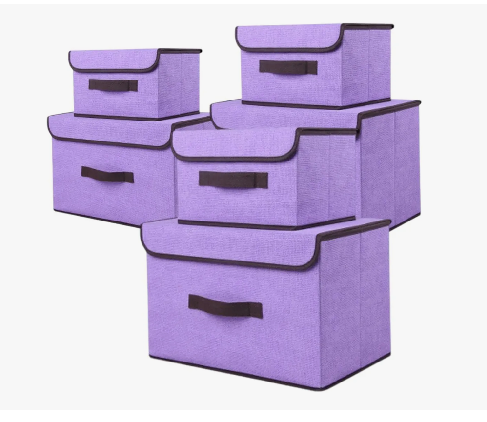 Foto 2 pulgar | 6 Cajas Almacenamiento De Tela Plegables Con Tapas Multiuso
