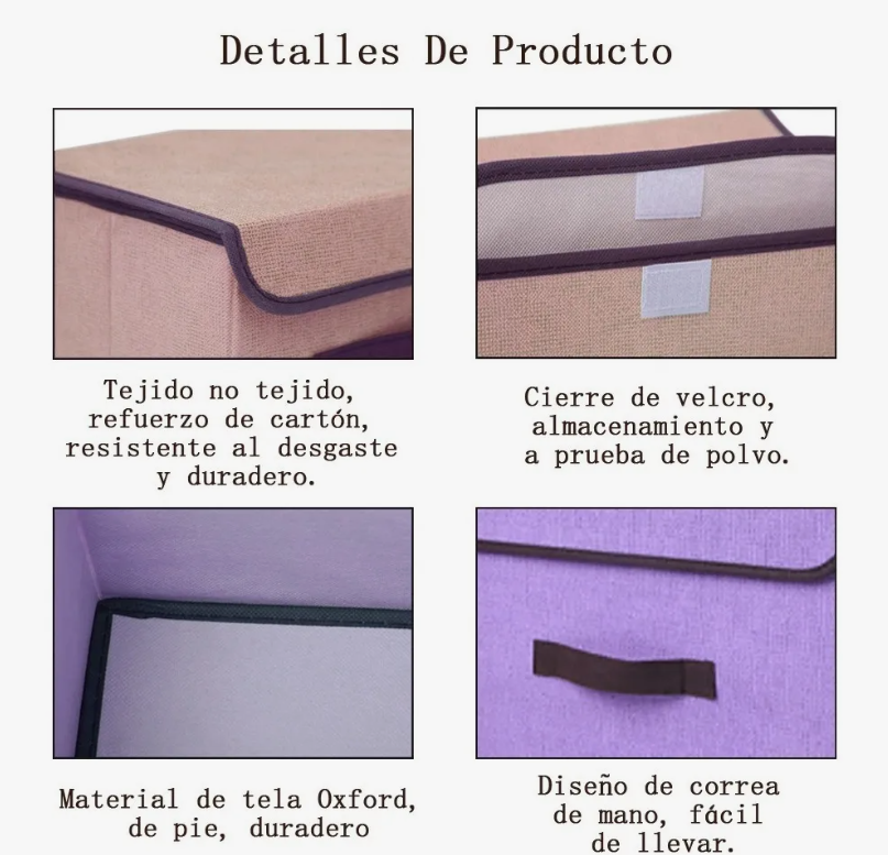 Foto 5 pulgar | 6 Cajas Almacenamiento De Tela Plegables Con Tapas Multiuso