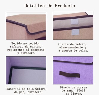 Foto 4 | 6 Cajas Almacenamiento De Tela Plegables Con Tapas Multiuso