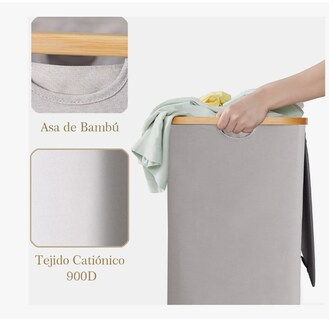 Foto 2 | Cesta de Ropa con Tapa y 3 Bolsas Grandes Plegables 160l