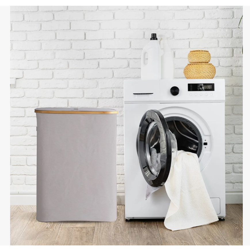 Foto 3 | Cesta de Ropa con Tapa y 3 Bolsas Grandes Plegables 160l