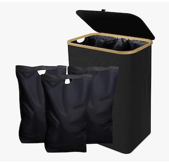 Foto 1 | Cesto de Ropa con Tapa y 3 Bolsas Plegable 160l