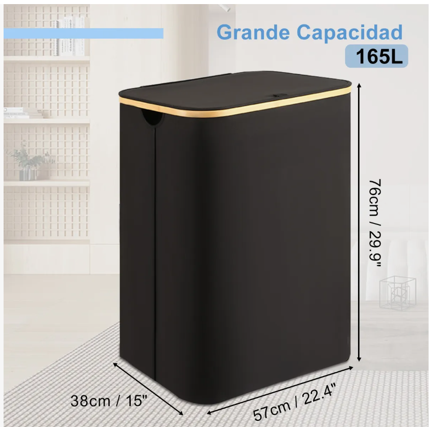 Foto 3 pulgar | Cesto de Ropa con Tapa y  3 Bolsas Plegable 160l